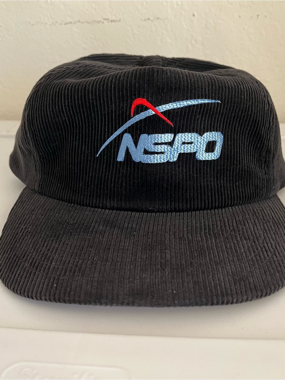 National Space Organization Taiwan Black Corduroy Hat VTG 90s